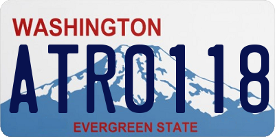 WA license plate ATR0118
