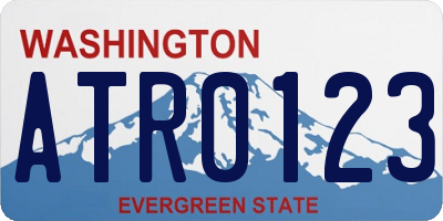 WA license plate ATR0123