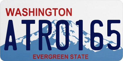 WA license plate ATR0165