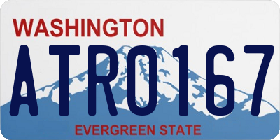 WA license plate ATR0167