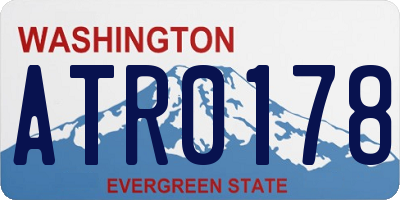 WA license plate ATR0178