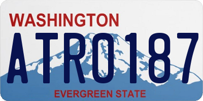WA license plate ATR0187