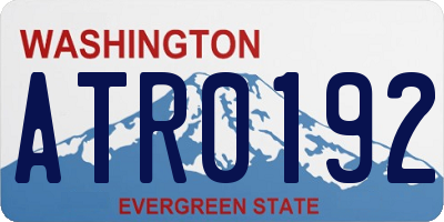 WA license plate ATR0192