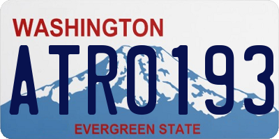 WA license plate ATR0193