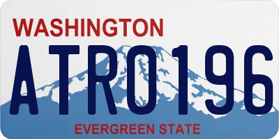 WA license plate ATR0196