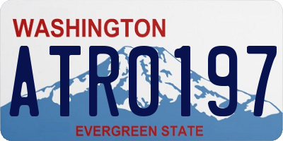 WA license plate ATR0197