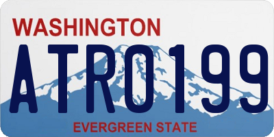 WA license plate ATR0199