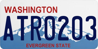 WA license plate ATR0203