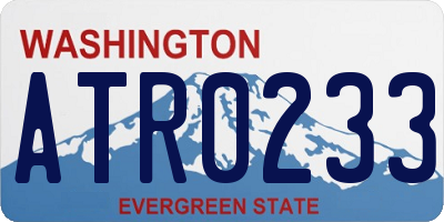 WA license plate ATR0233