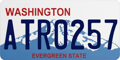 WA license plate ATR0257