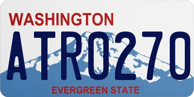 WA license plate ATR0270