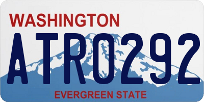 WA license plate ATR0292