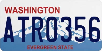 WA license plate ATR0356