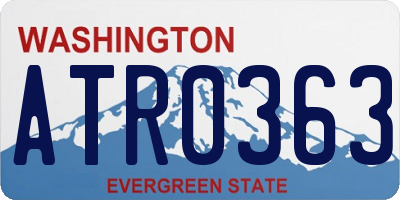 WA license plate ATR0363
