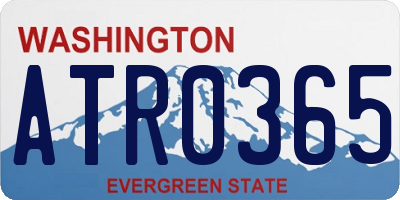 WA license plate ATR0365