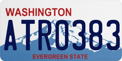 WA license plate ATR0383