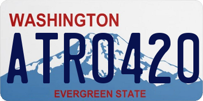 WA license plate ATR0420