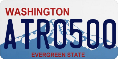 WA license plate ATR0500