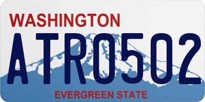 WA license plate ATR0502