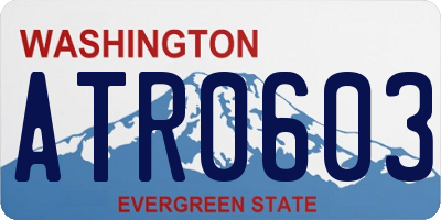 WA license plate ATR0603