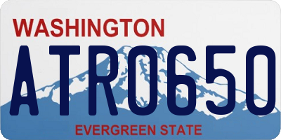 WA license plate ATR0650