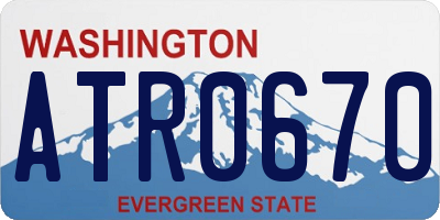 WA license plate ATR0670