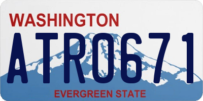 WA license plate ATR0671