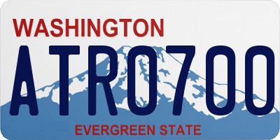 WA license plate ATR0700