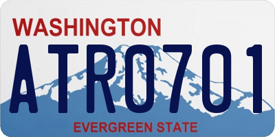 WA license plate ATR0701