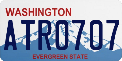 WA license plate ATR0707