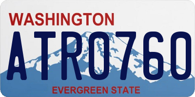 WA license plate ATR0760