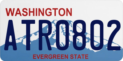 WA license plate ATR0802