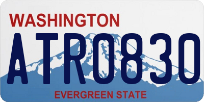 WA license plate ATR0830