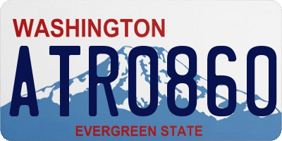 WA license plate ATR0860