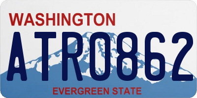 WA license plate ATR0862