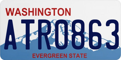 WA license plate ATR0863