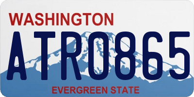 WA license plate ATR0865