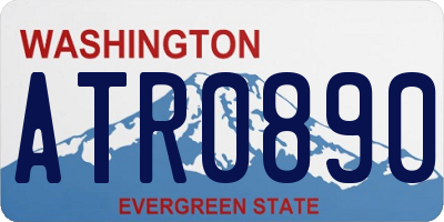 WA license plate ATR0890