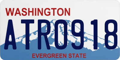 WA license plate ATR0918