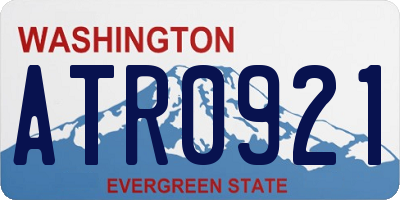 WA license plate ATR0921