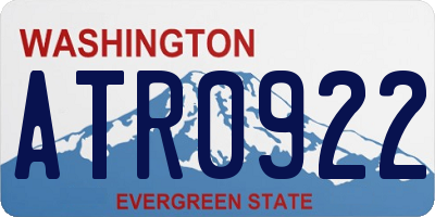 WA license plate ATR0922
