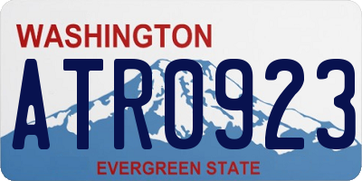 WA license plate ATR0923