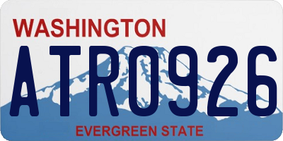 WA license plate ATR0926