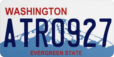 WA license plate ATR0927