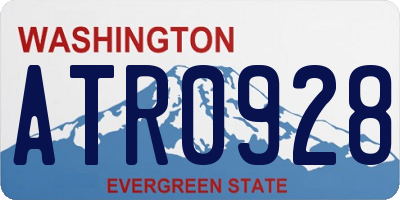 WA license plate ATR0928