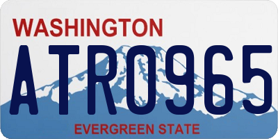 WA license plate ATR0965