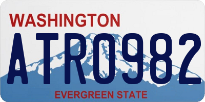 WA license plate ATR0982