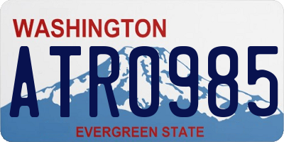 WA license plate ATR0985