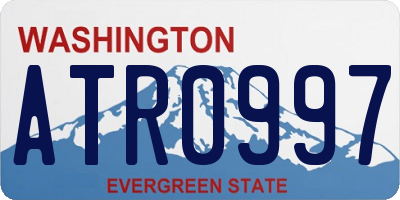 WA license plate ATR0997