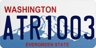 WA license plate ATR1003